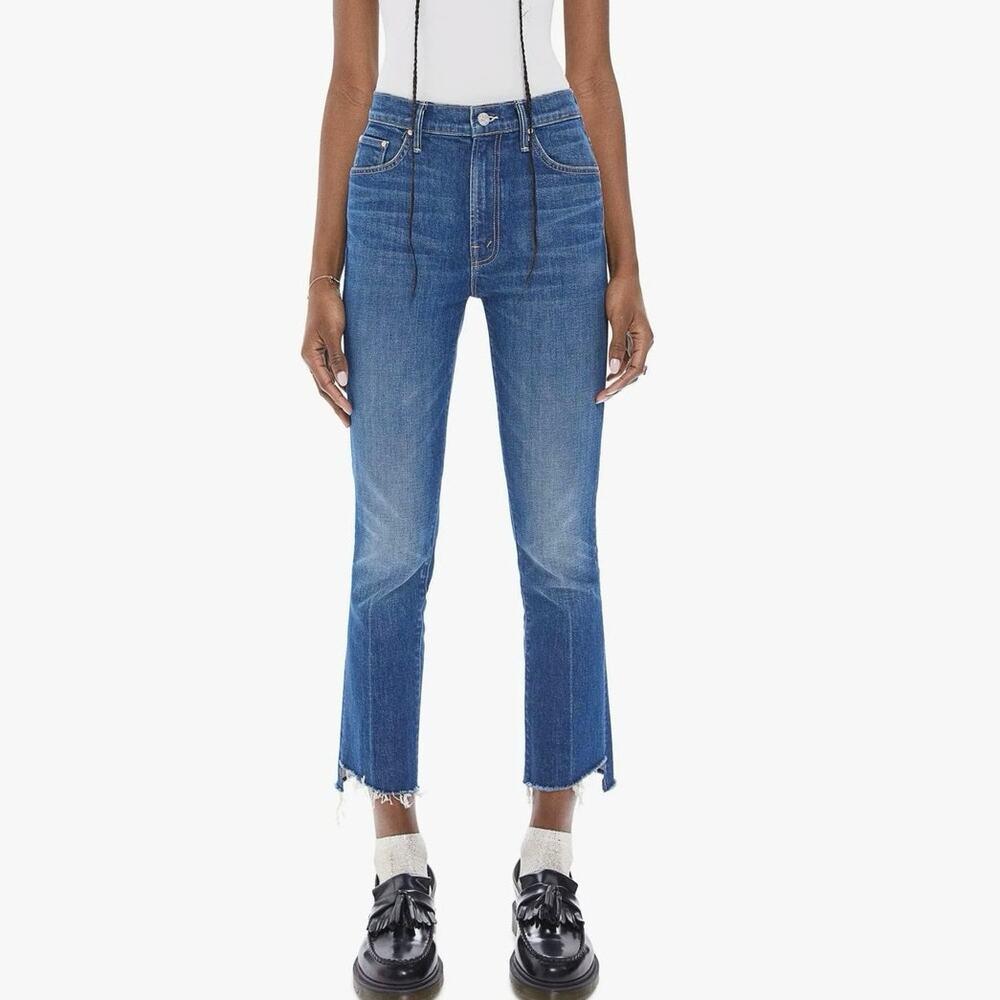 Mother SUPERIOR The Insider Crop 27 Step Fray Bad Reputation Medium Wash Jean